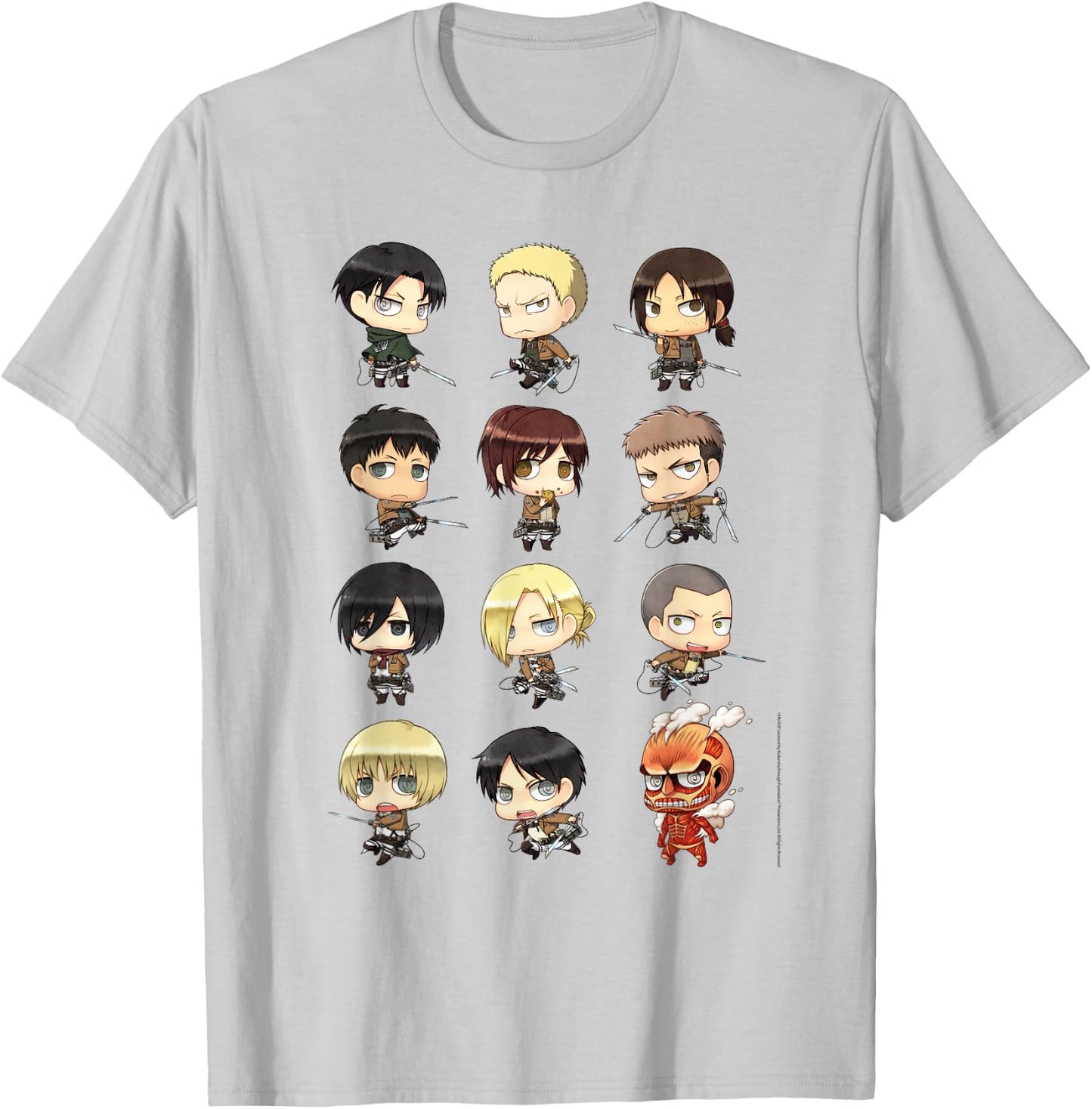 Attack on Titan Chibi All Characters Anime T-Shirt - T-Shirt | Ash