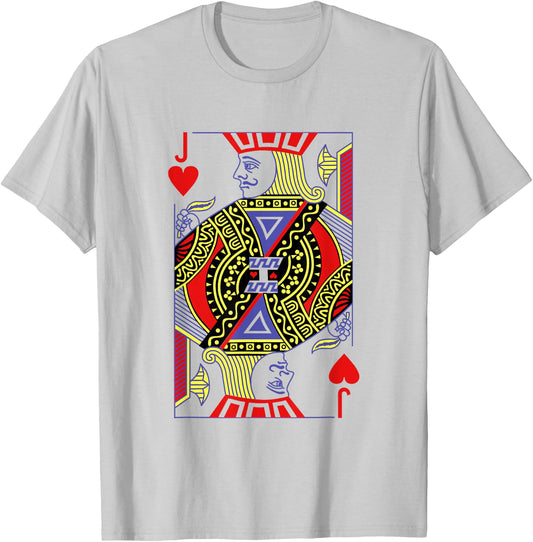 Jack Of Hearts Royal Flush Costume Halloween Playing Cards T-Shirt - T-Shirt | Ash