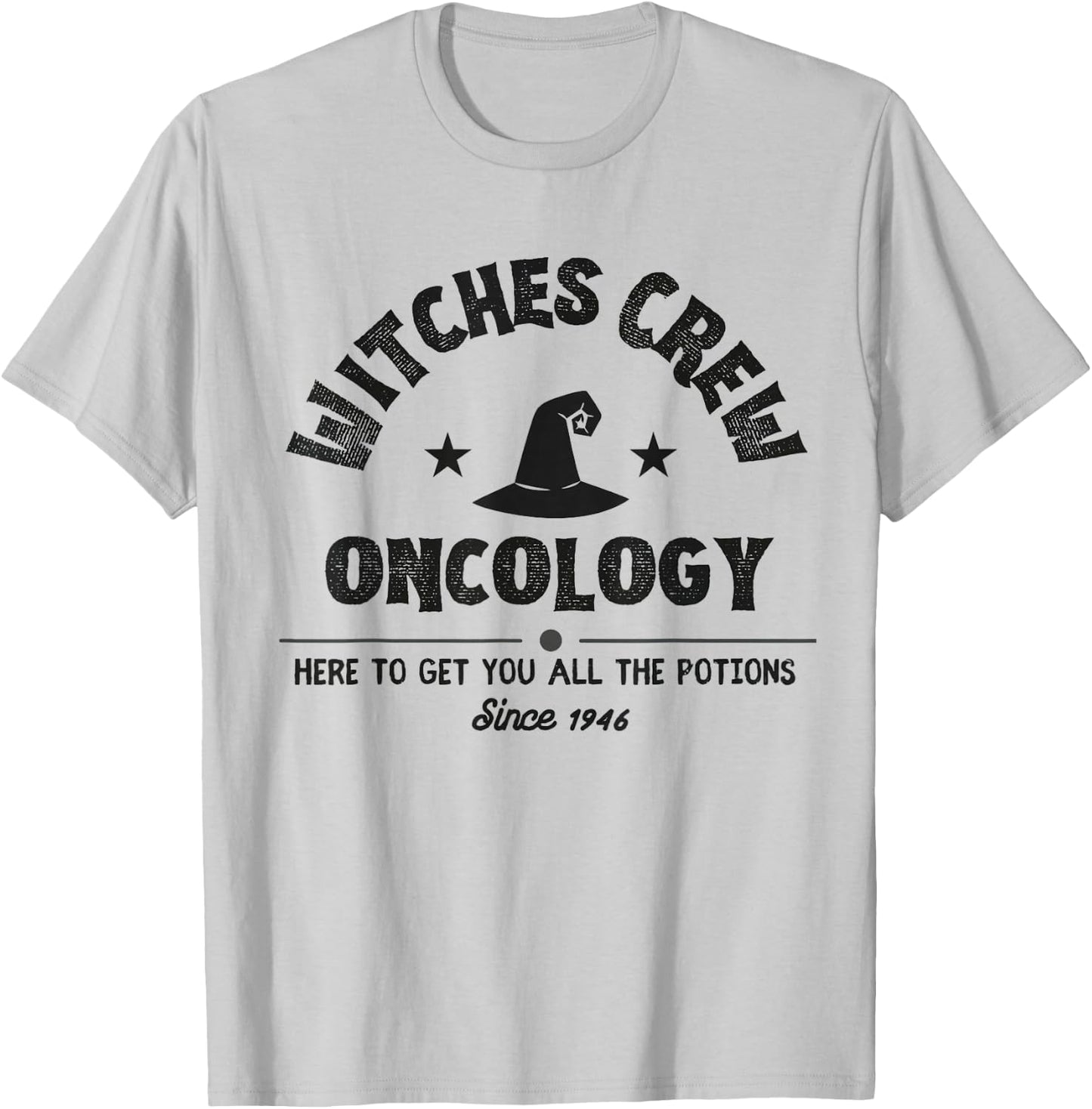 Witches Crew Oncology Nurse Team Halloween Cancer Awareness T-Shirt - T-Shirt | Ash