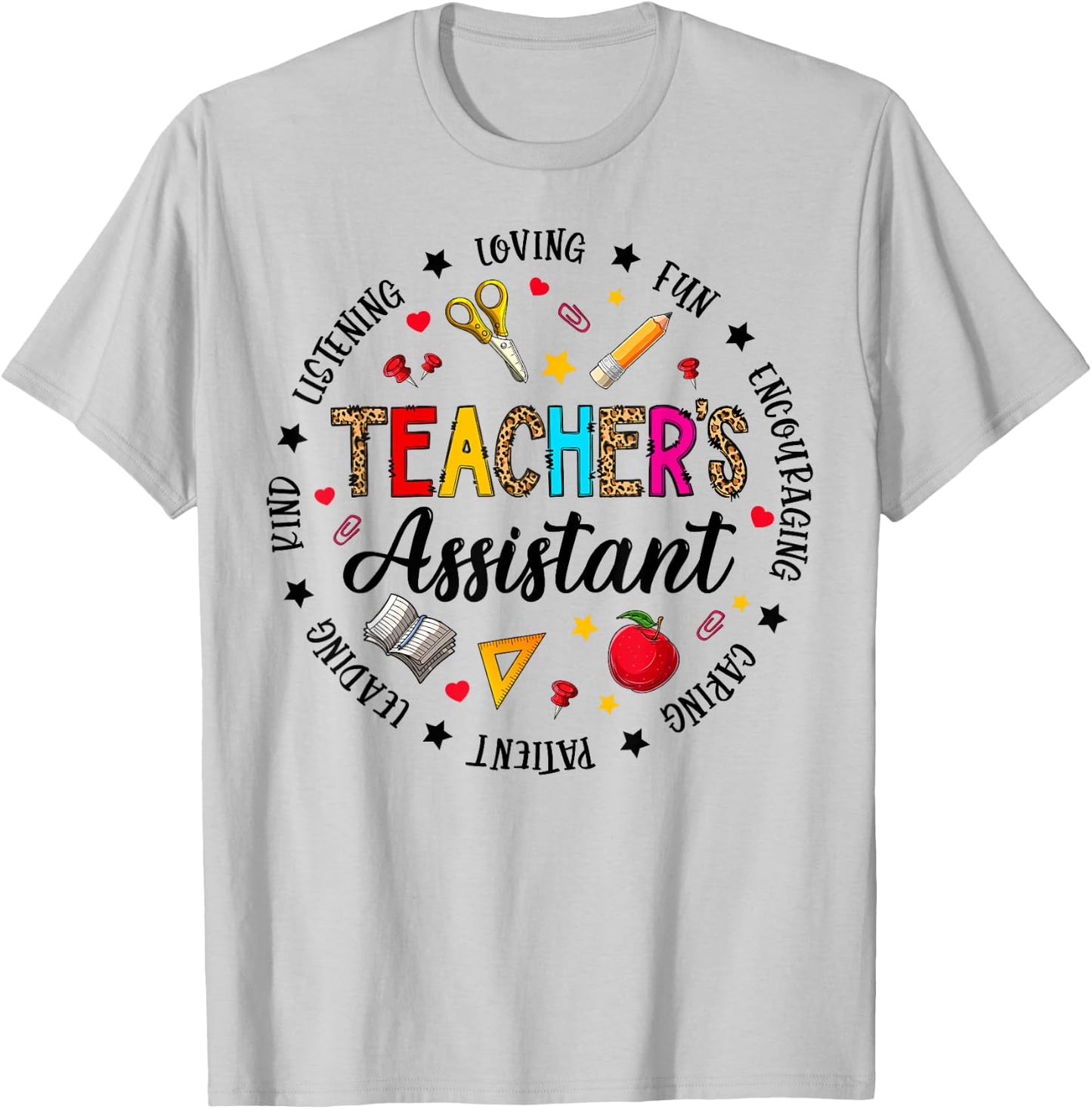 Retro Teacher Assistant Teacher Appreciation Back To School T-Shirt - T-Shirt | Ash