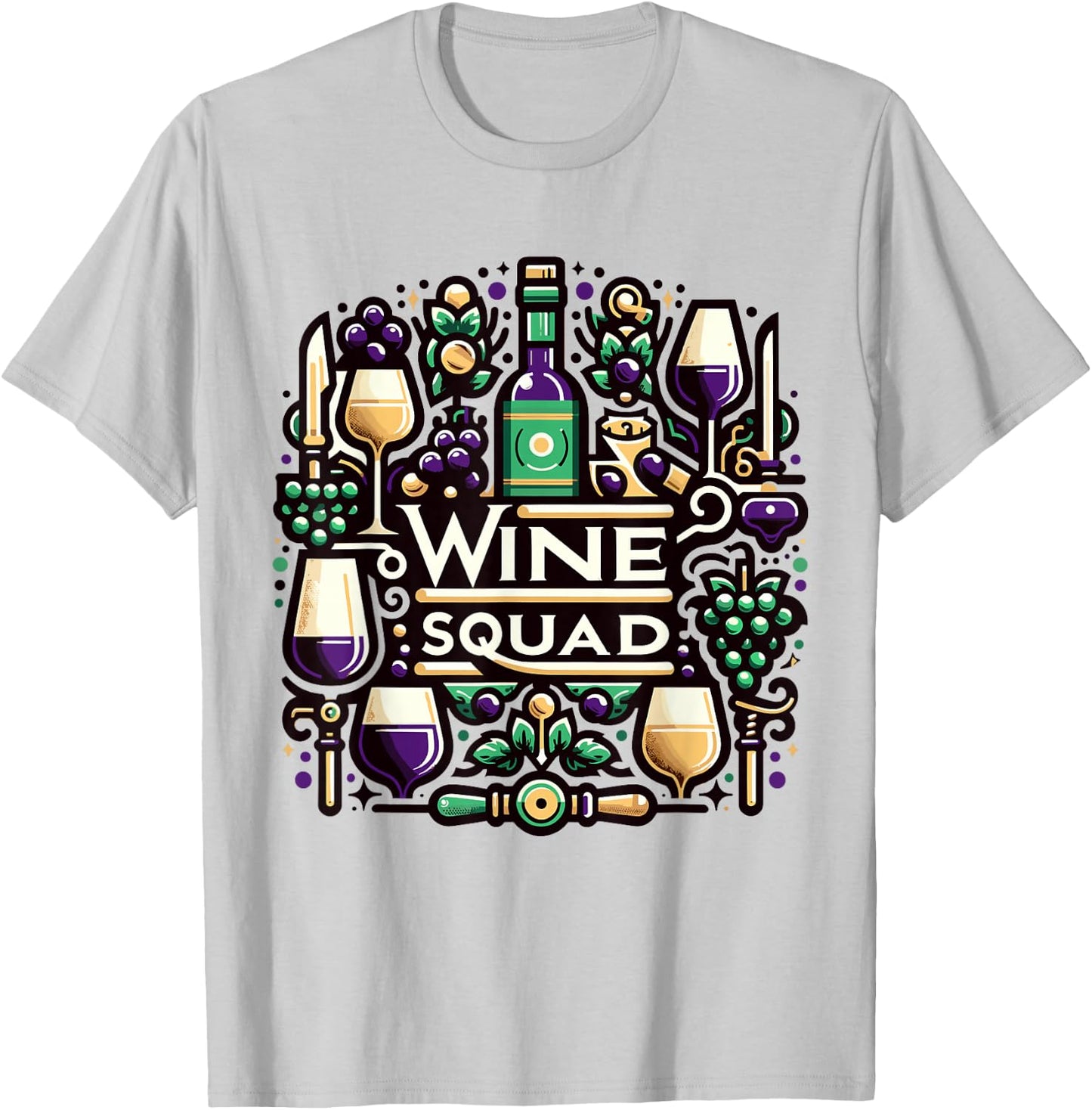 Wine Squad | Wine Design for Wine Lovers Connoisseurs | Wine T-Shirt - T-Shirt | Ash
