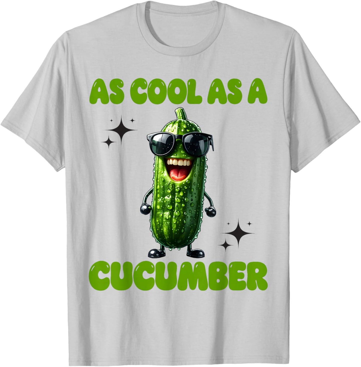 As Cool As a Cucumber Funny Cucumber in Sunglusses Design T-Shirt - T-Shirt | Ash