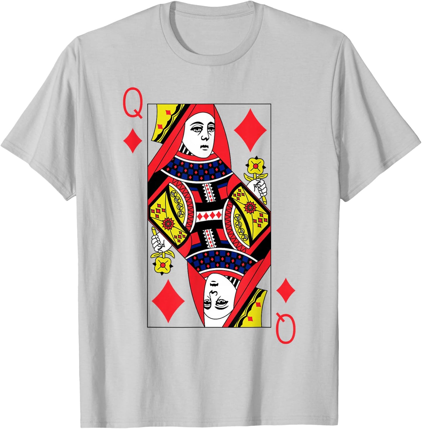Queen of Diamonds Playing Cards Halloween Party Costume T-Shirt - T-Shirt | Ash