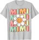 Cute Groovy Mimi 70s Family Birthday Party Daisy Flower T-Shirt - T-Shirt | Ash