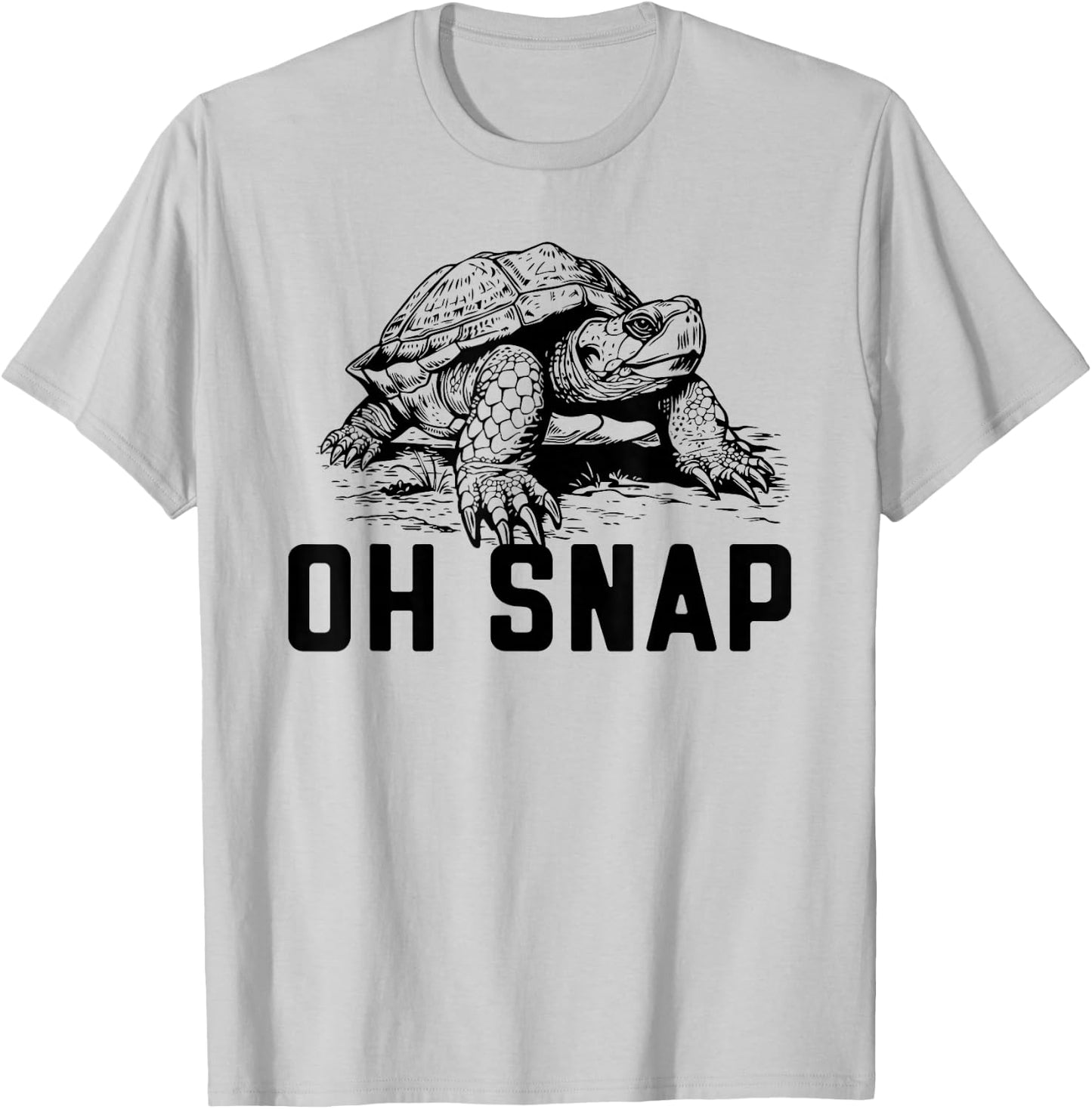 Oh Snap! Funny Snapping Turtle Ironic Animal T-Shirt - T-Shirt | Ash