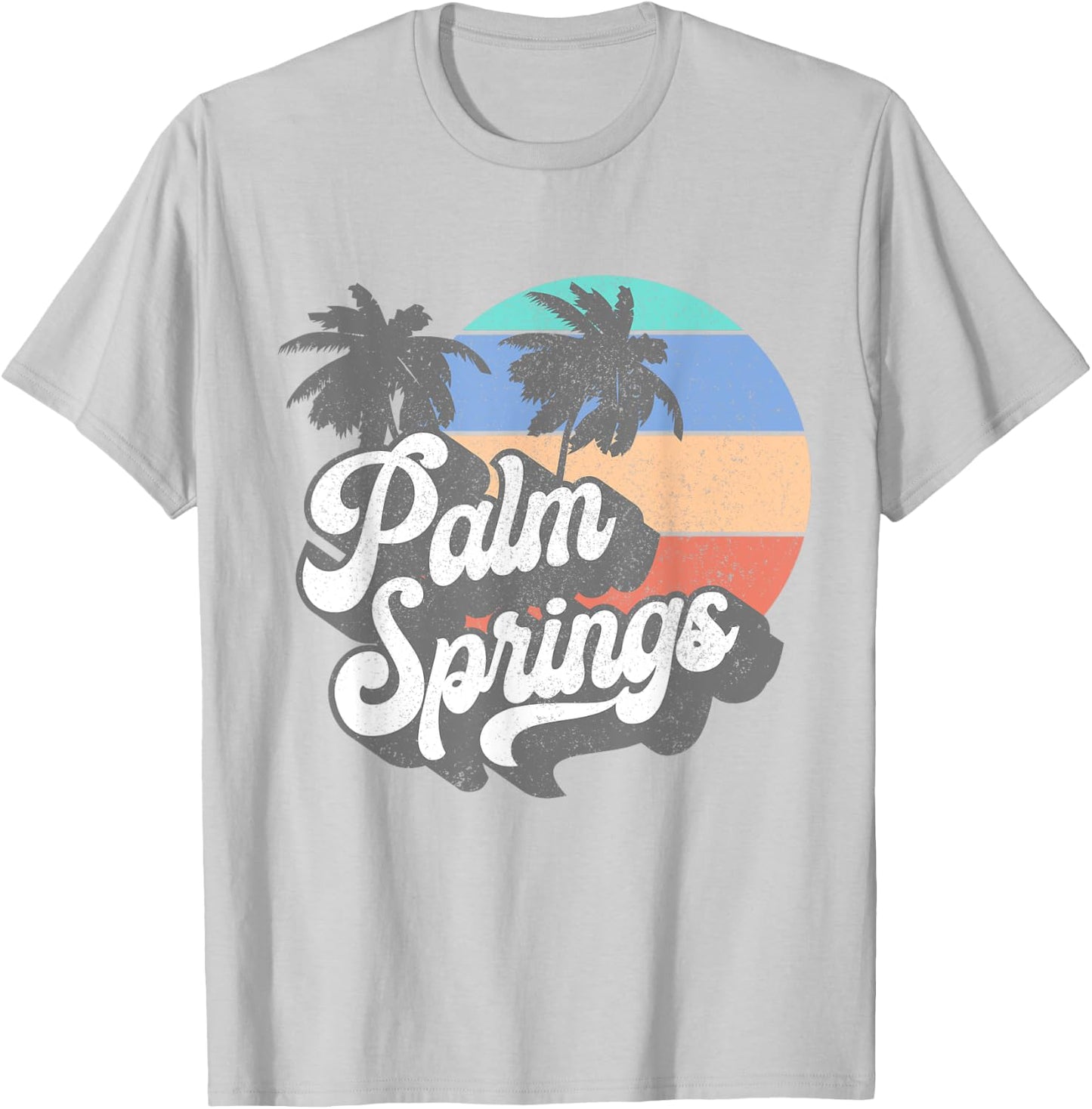 Vintage 70's Palm Springs California Beach Surfing Retro Men Women T-Shirt - T-Shirt | Ash