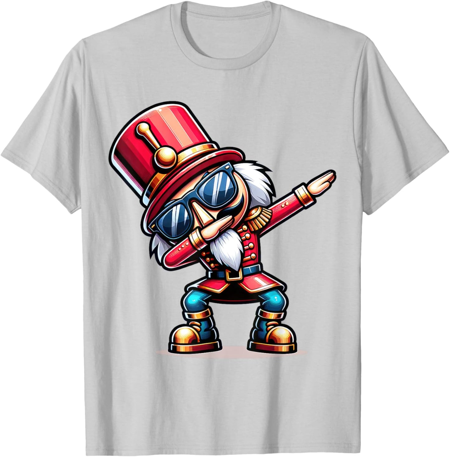 Christmas Nutcracker Dabbing Boys Santa Xmas Funny T-Shirt - T-Shirt | Ash