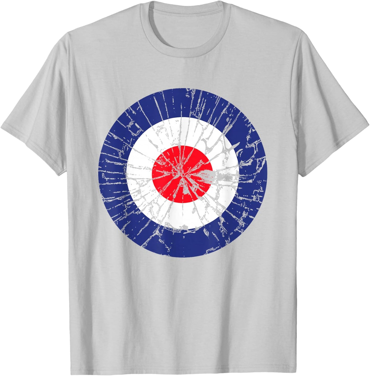 Bullseye Grunge Target Mod T-Shirt - T-Shirt | Ash