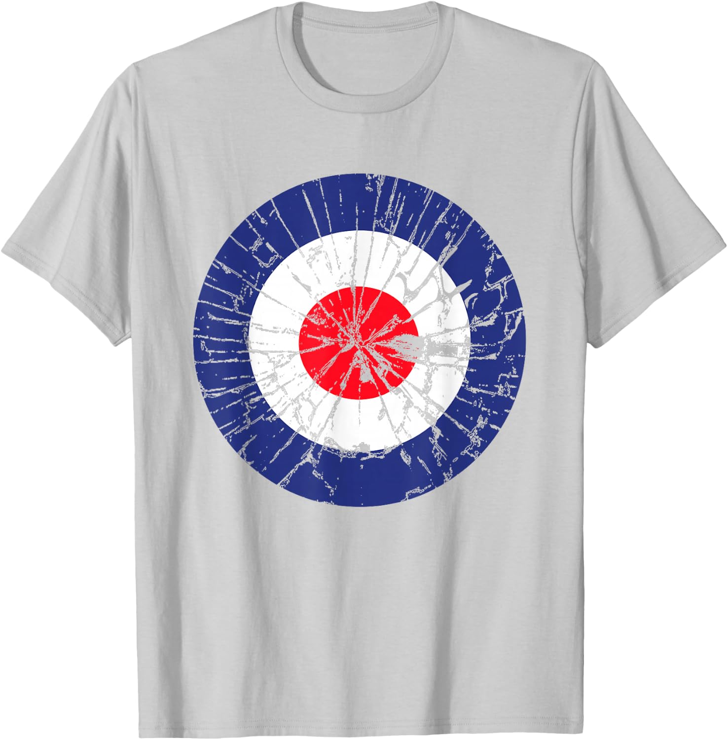 Bullseye Grunge Target Mod T-Shirt - T-Shirt | Ash