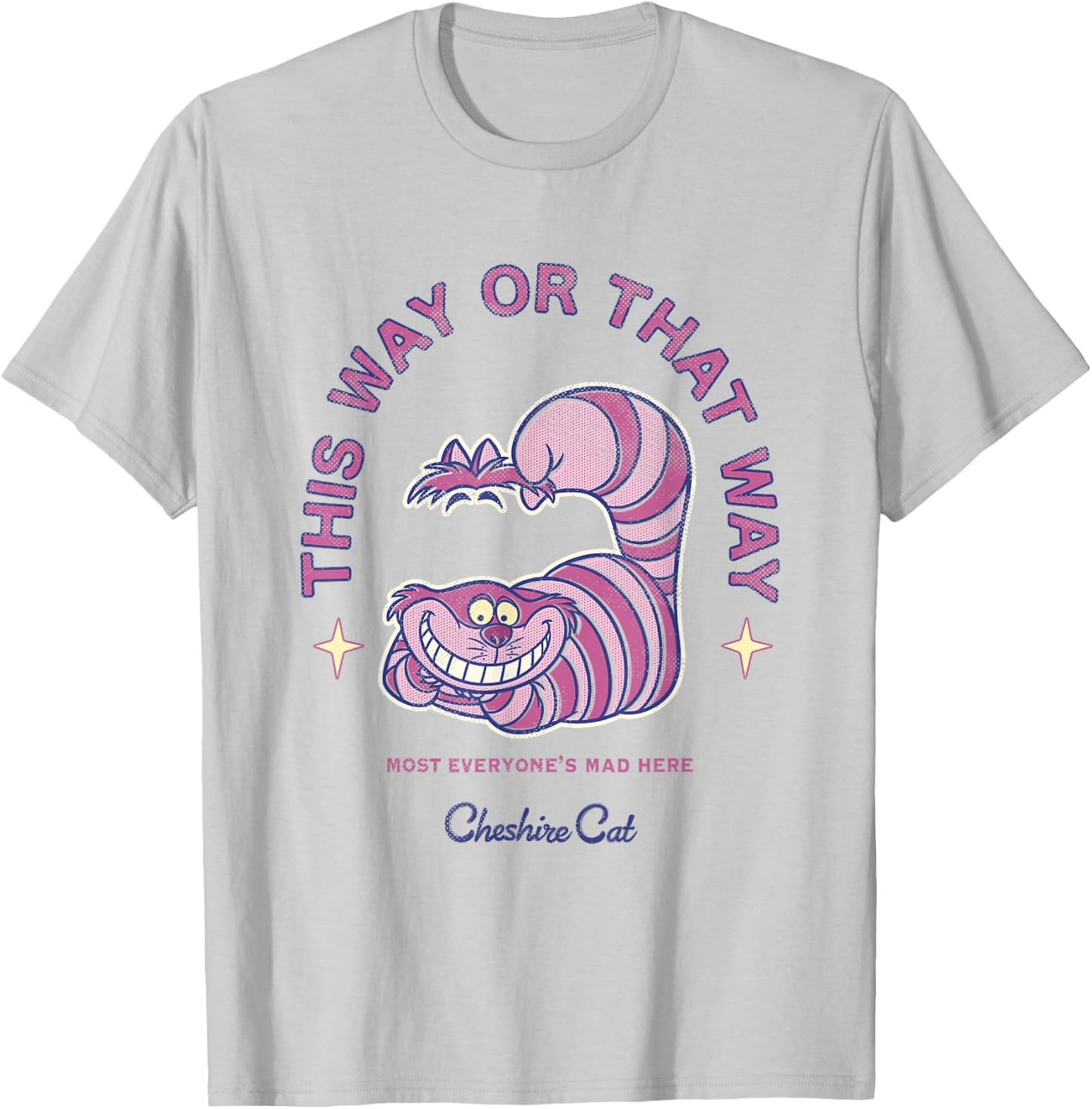Disney Alice in Wonderland Cheshire Cat's Way Big Chest Logo T-Shirt - T-Shirt | Ash