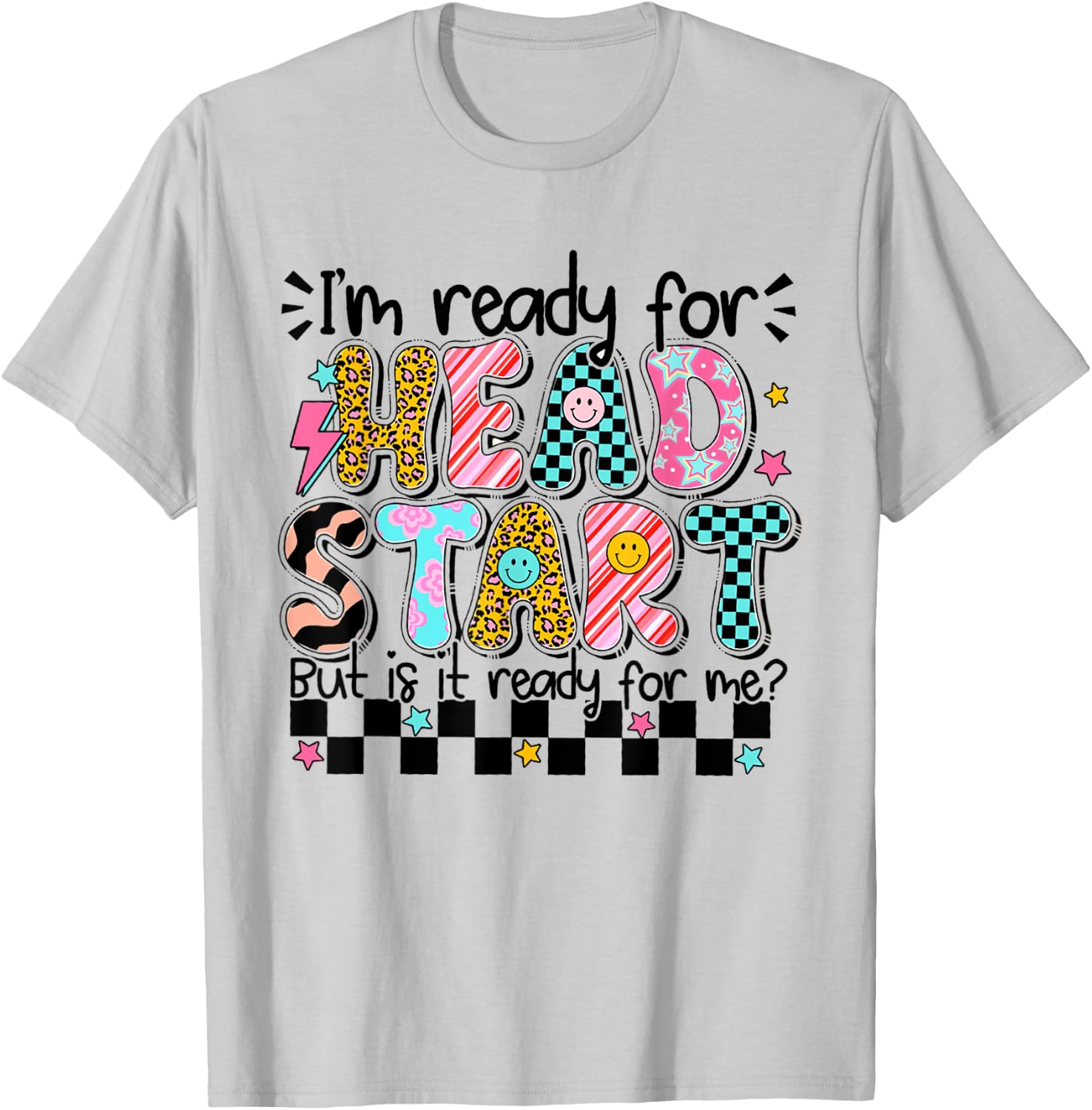 Retro I'm Ready For Head Start First Day Of School Boys Girl T-Shirt - T-Shirt | Ash