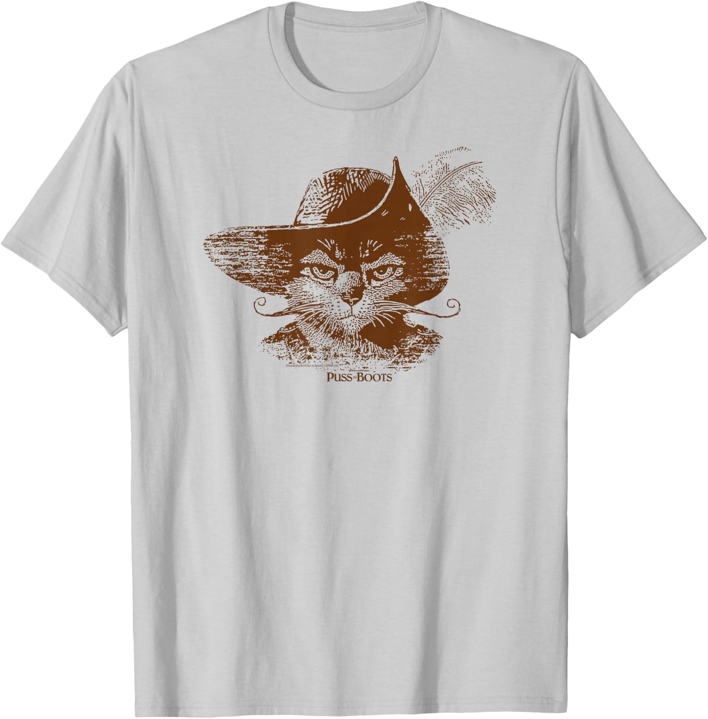 DreamWorks Puss in Boots Lithograph T-Shirt - T-Shirt | Ash
