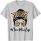 Funny Cheer Mom Life Bleached Leopard Messy Bun Mother's day T-Shirt - T-Shirt | Ash