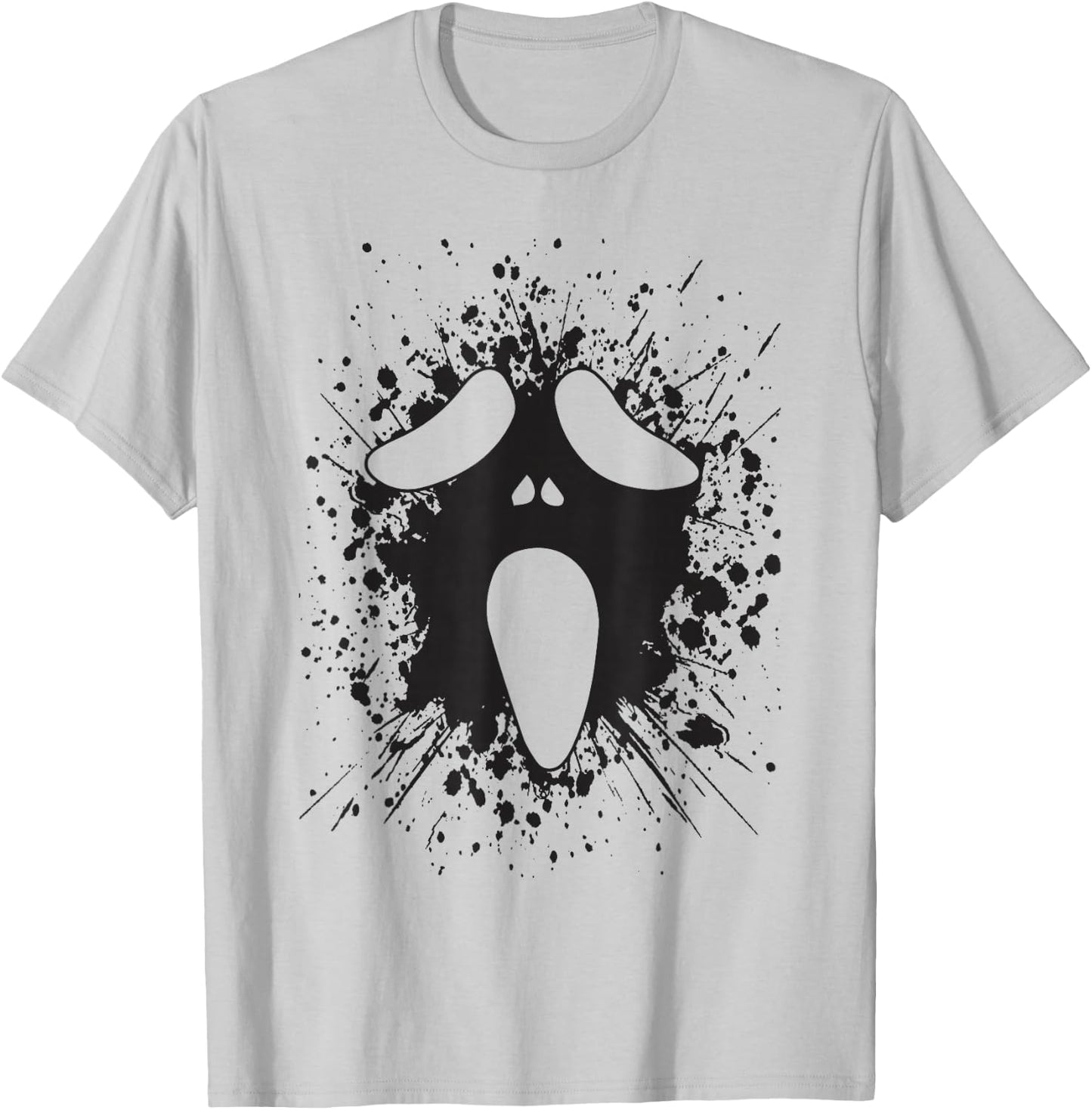 Ghost Silly Face Spooky Halloween Ghoul Face Easy Costume T-Shirt - T-Shirt | Ash