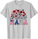 Groovy Mama 4th of July Patriotic Floral Women Mother's Day T-Shirt - T-Shirt | Ash