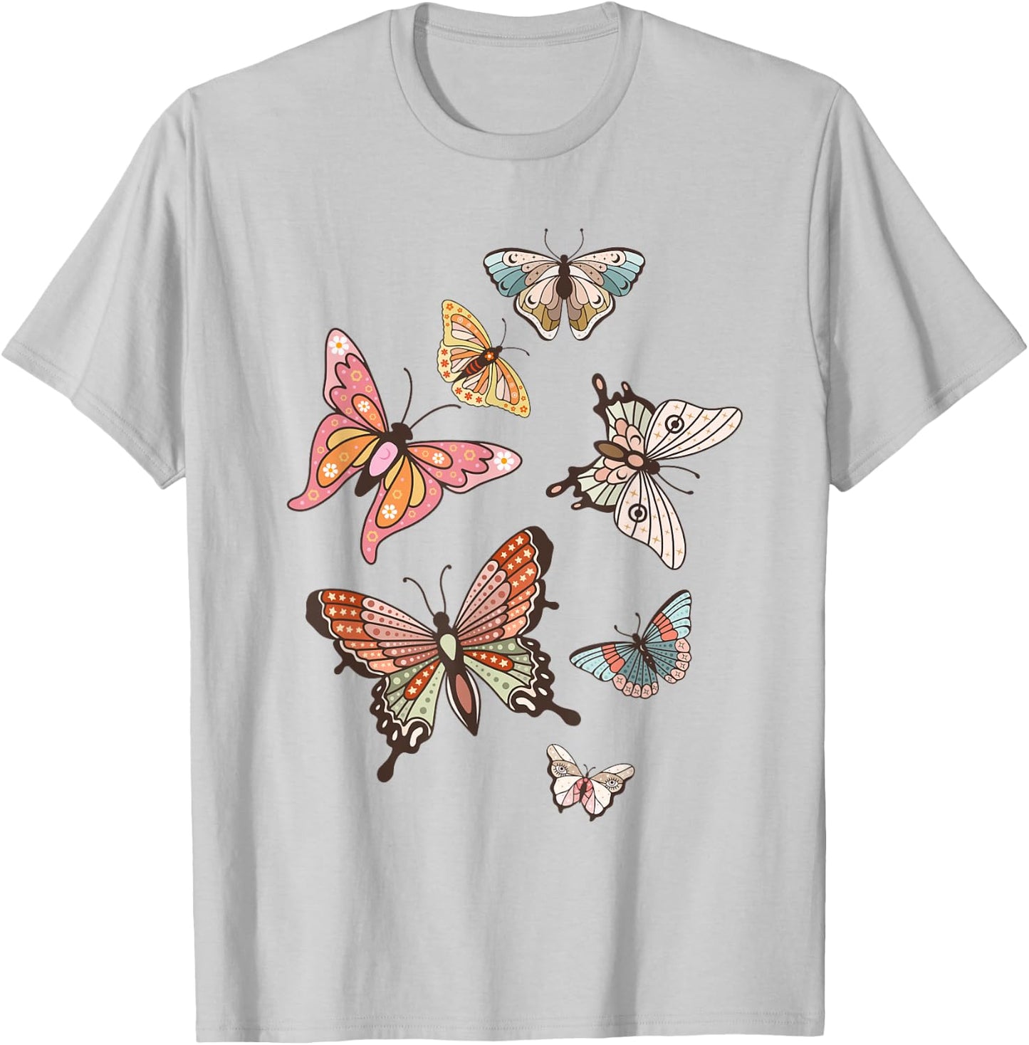 Groovy Butterflies - Butterfly Lover Gardener Entomologist T-Shirt - T-Shirt | Ash
