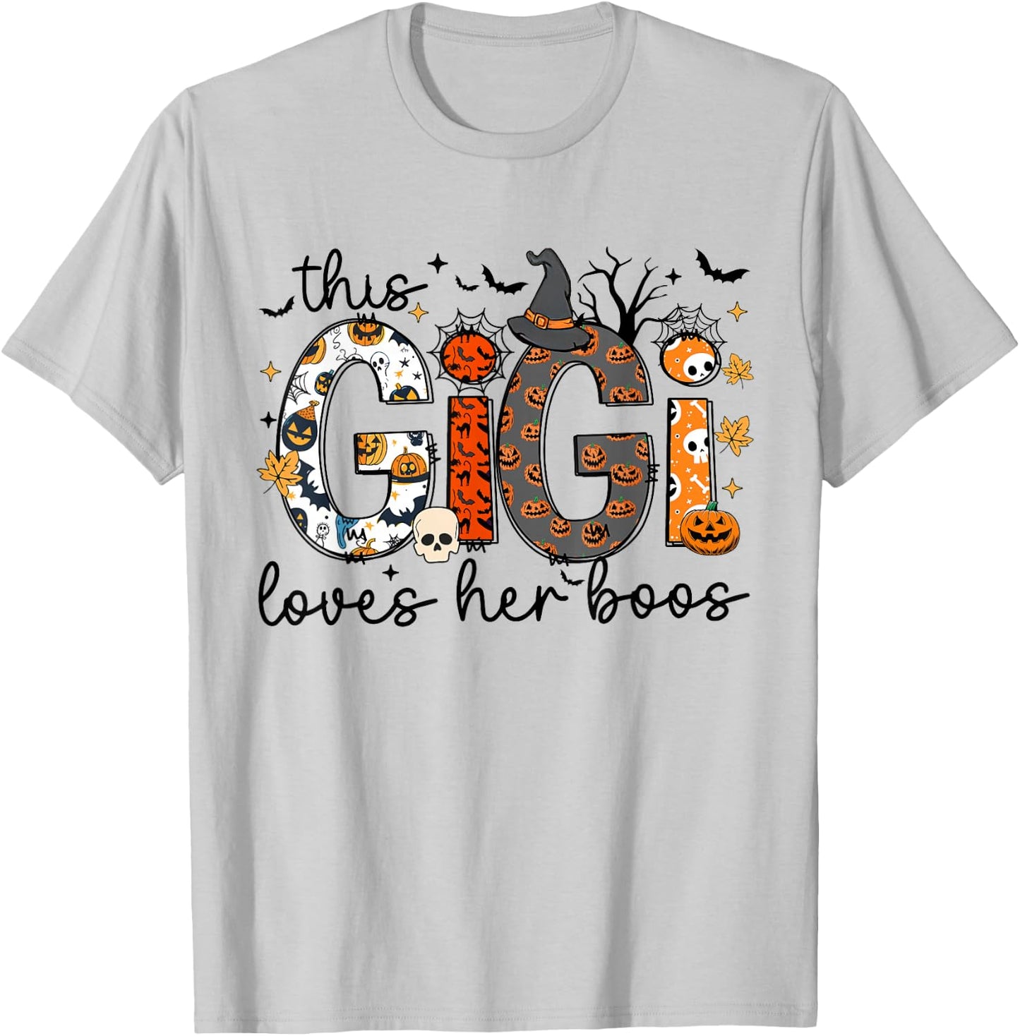 This Gigi Loves Her Boos Halloween Spooky Family Matching T-Shirt - T-Shirt | Ash