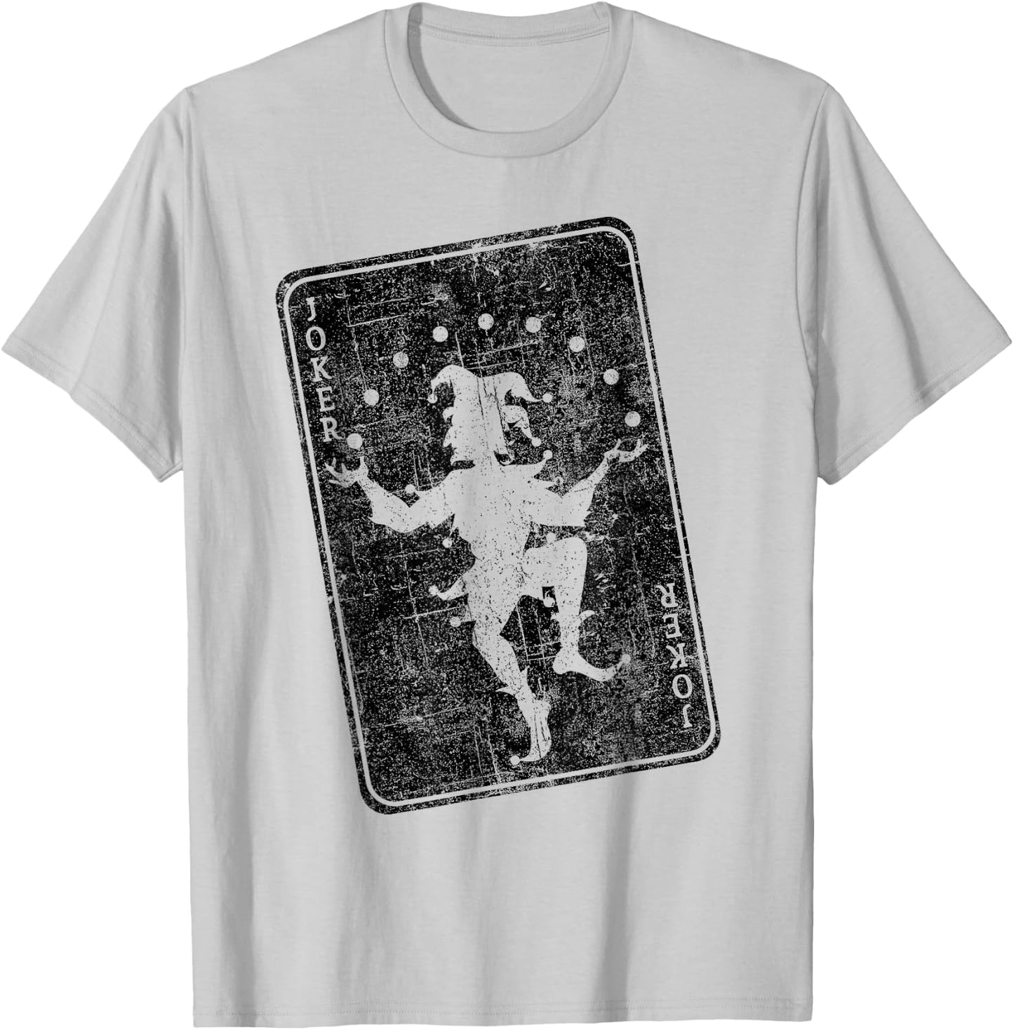 Distressed Joker playing card jester poker player halloween T-Shirt - T-Shirt | Ash