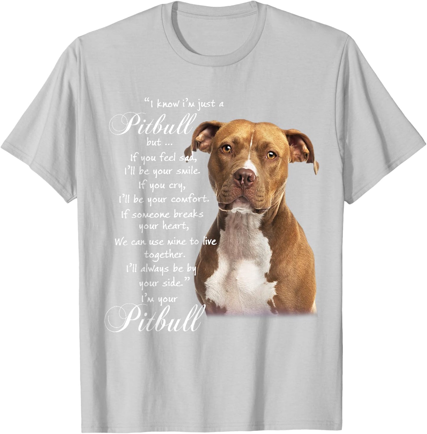 I Know I'm Just A Pitbull But If You Feed Sad T-Shirt - T-Shirt | Ash