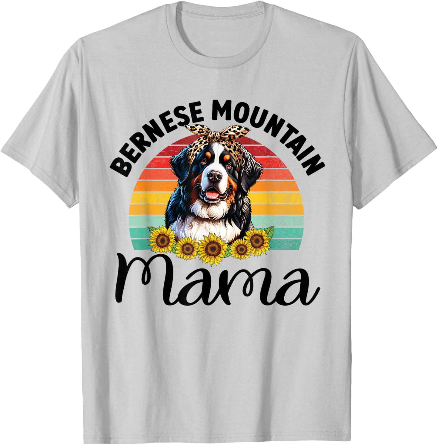 Vintage Bernese Mountain Mama Dog Lovers Floral Mother's Day Women Kids T-Shirt - T-Shirt | Ash
