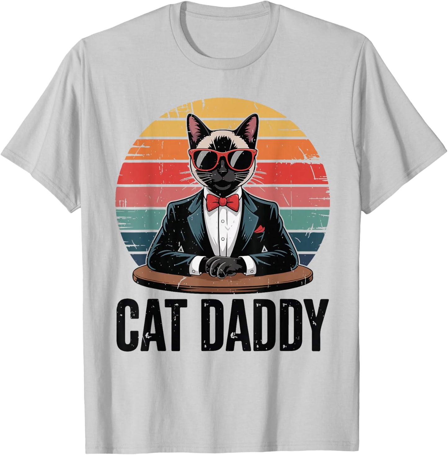 Daddy Siamese Cat Dad Father Day Gift from Wife T-Shirt - T-Shirt | Ash