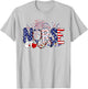 American Nurse 4th of July Nurse Stethoscope Nursing T-Shirt - T-Shirt | Ash