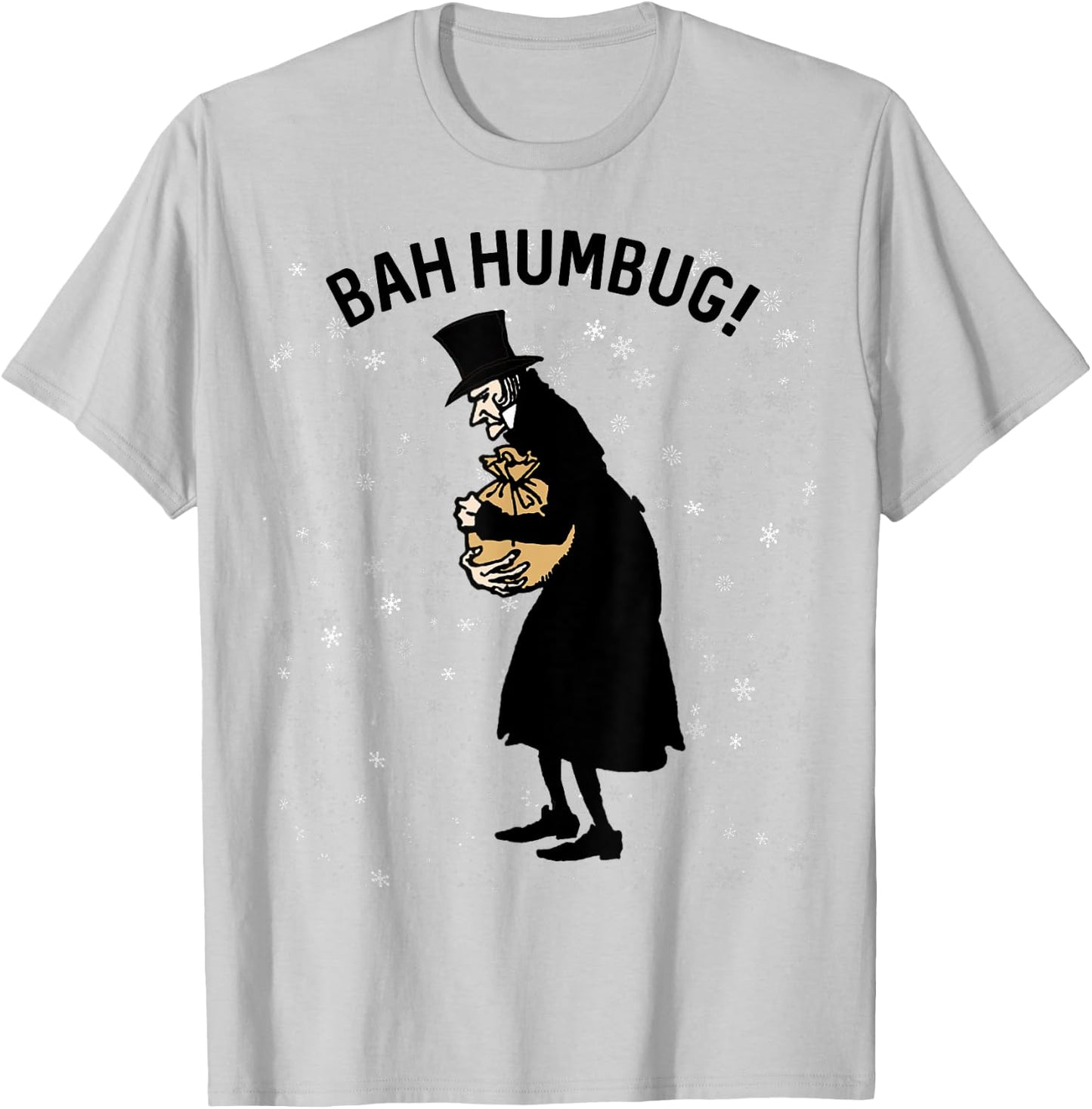 Retro Christmas Gifts Winter Top Hat Scrooge Xmas Bah Humbug T-Shirt - T-Shirt | Ash