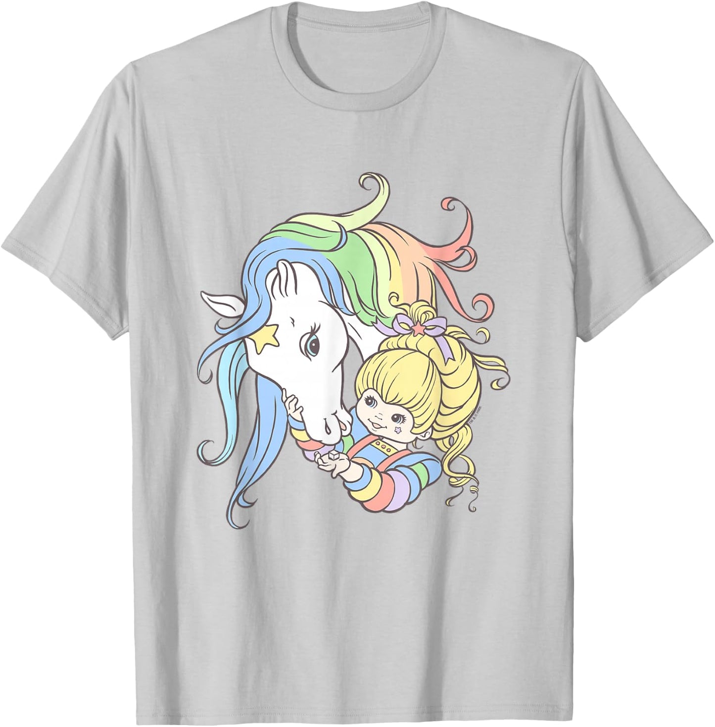 Rainbow Brite Cute Rainbow Starlight Best Friends Chest Logo T-Shirt - T-Shirt | Ash