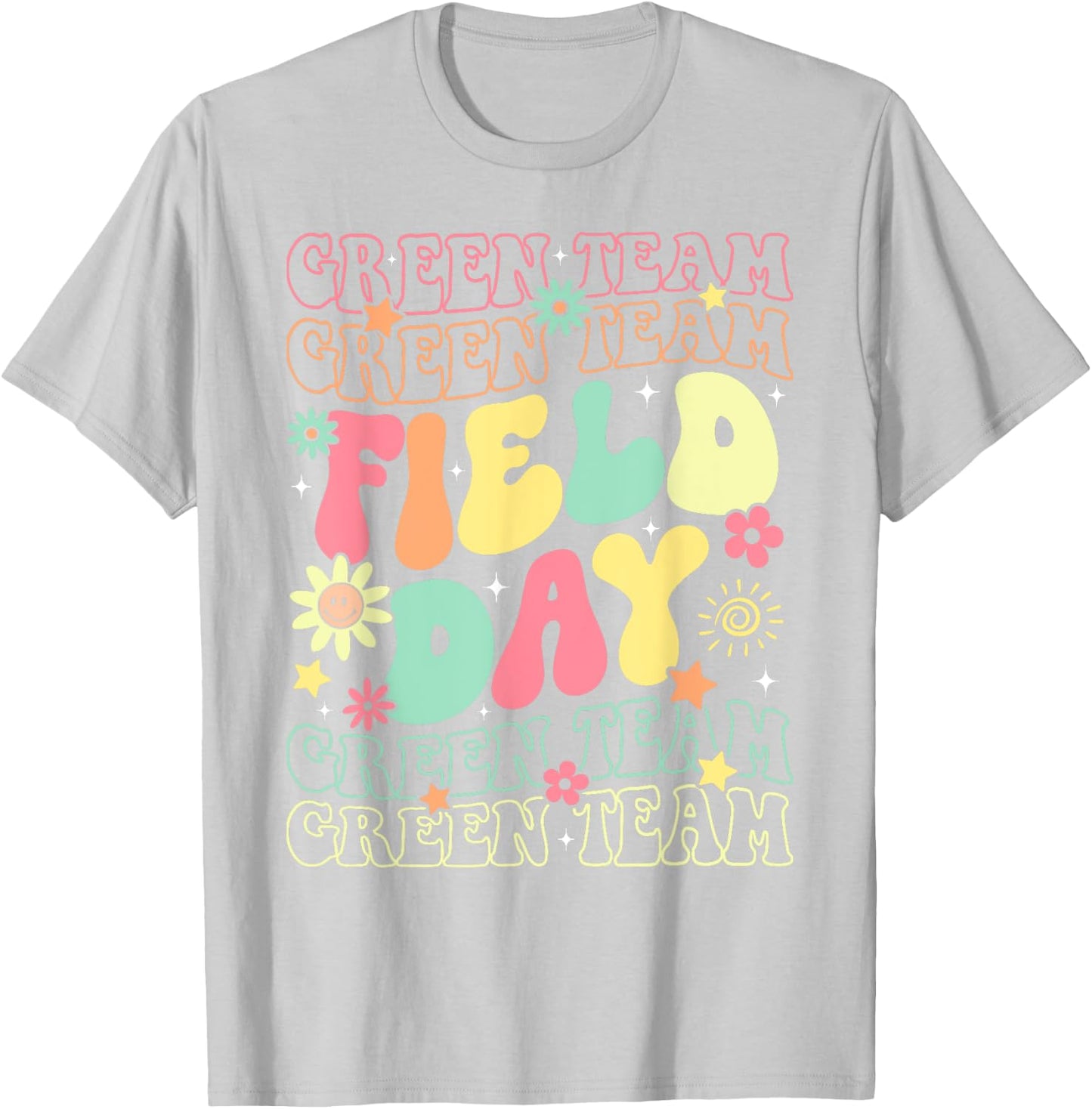 Field Day Green Team Color War Camp Team Game Competition T-Shirt - T-Shirt | Ash