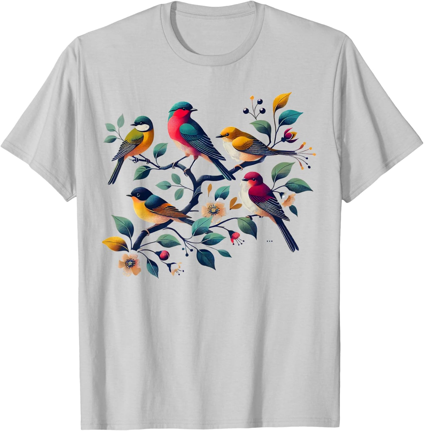 Birds On A Branch Birding Bird Watcher Birder T-Shirt - T-Shirt | Ash