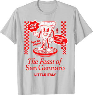 Feast of San Gennaro Little Italy Festival New York Pizza T-Shirt - T-Shirt | Ash