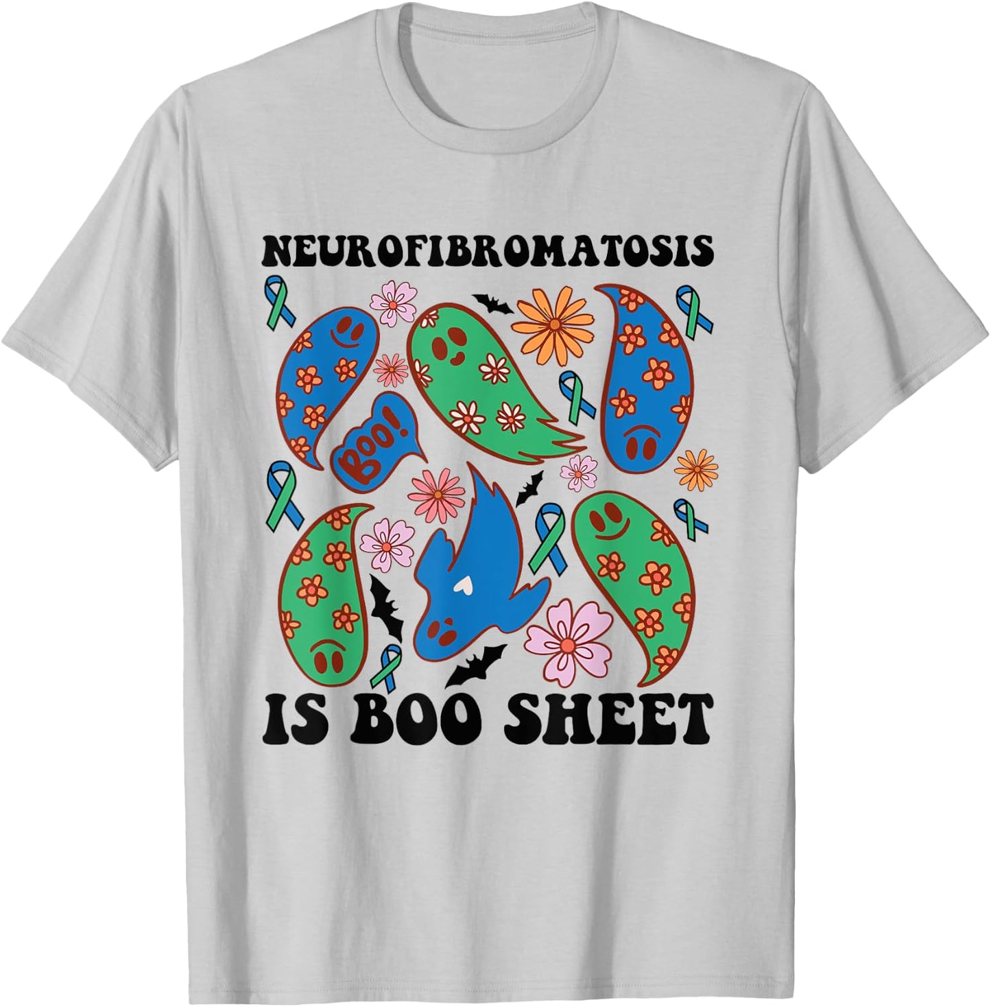Neurofibromatosis Awareness Halloween Ghosts Sped Teacher T-Shirt - T-Shirt | Ash