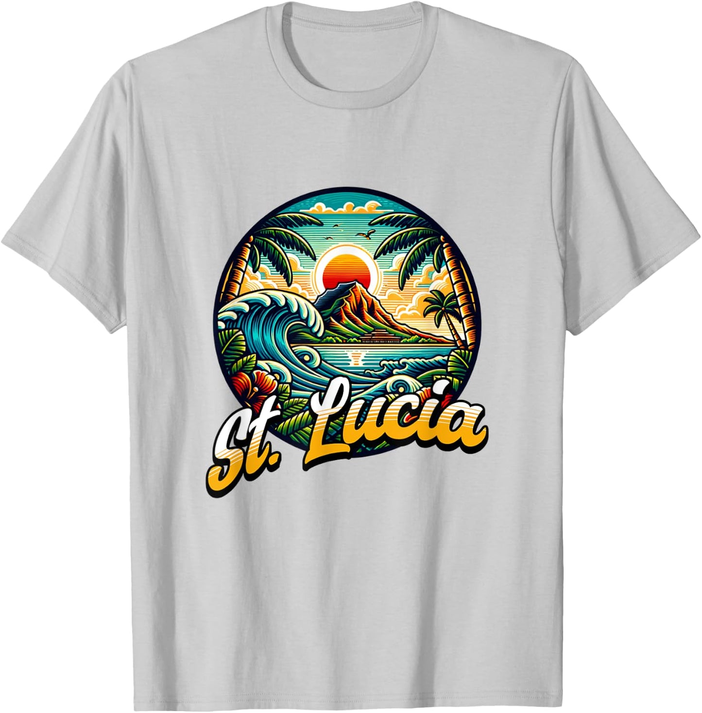 St. Lucia Island Souvenir Caribbean Sea St. Lucia T-Shirt - T-Shirt | Ash