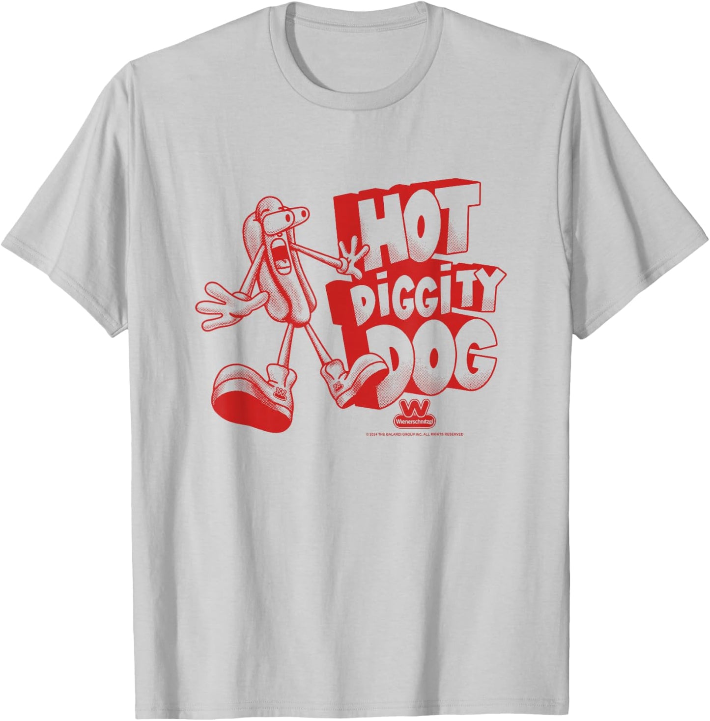 Wienerschnitzel Hot Diggity Dog The Delicious One Vintage T-Shirt - T-Shirt | Ash