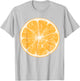 Sliced Orange Fruit Halloween Funny Halloween Design T-Shirt - T-Shirt | Ash