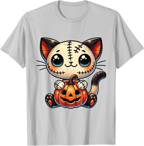 Cute Cat Halloween Pumpkin Kitty Spooky Kitten Lovers Women Kids