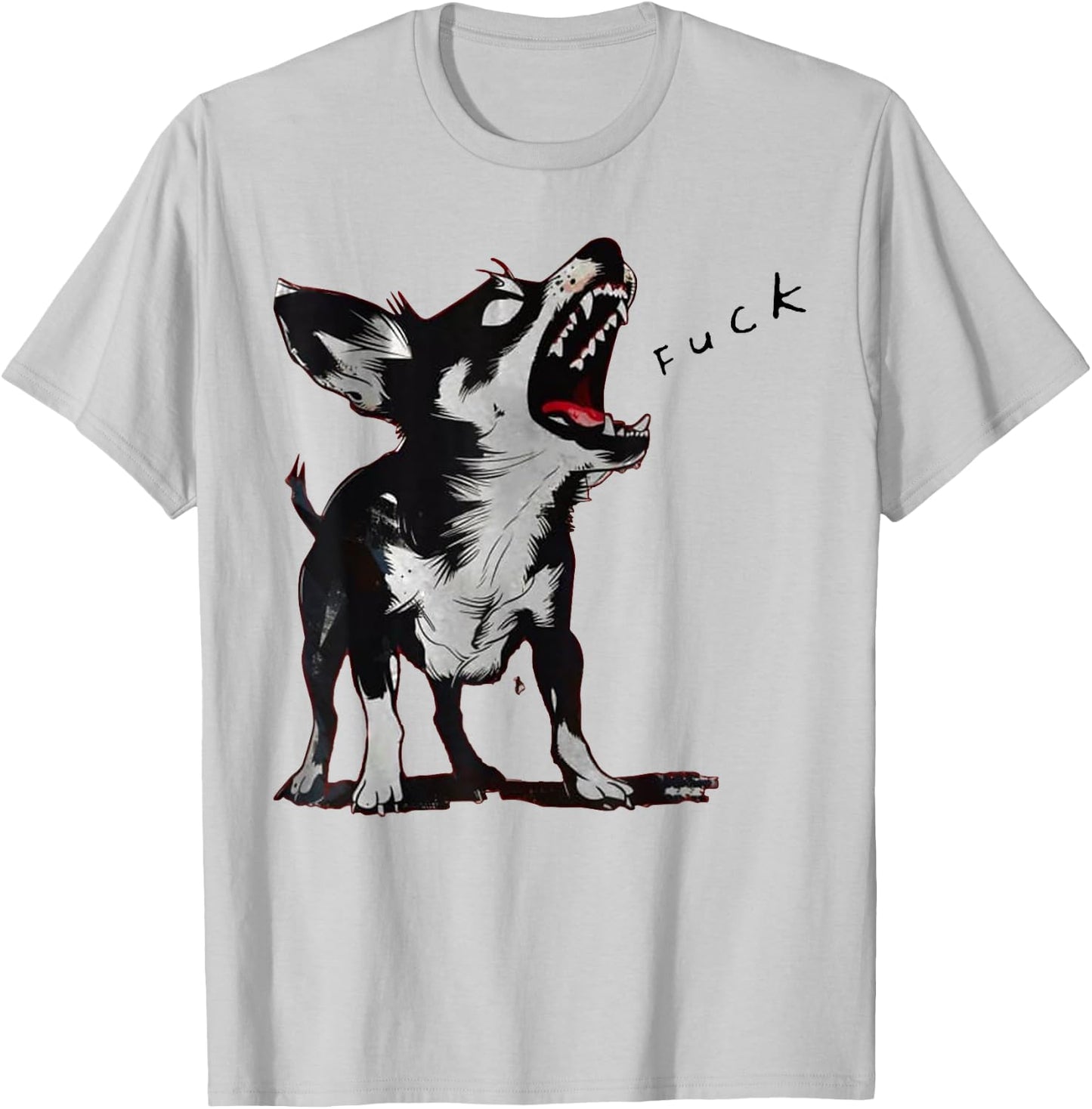 Angry - Chihuahuas Dog Fuck Howling Yelling Art Men Women T-Shirt - T-Shirt | Ash