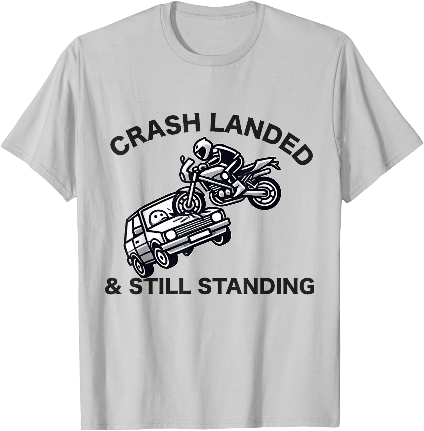Motorcycle Accident Survivor Bike Crash Injury Recovery T-Shirt - T-Shirt | Ash