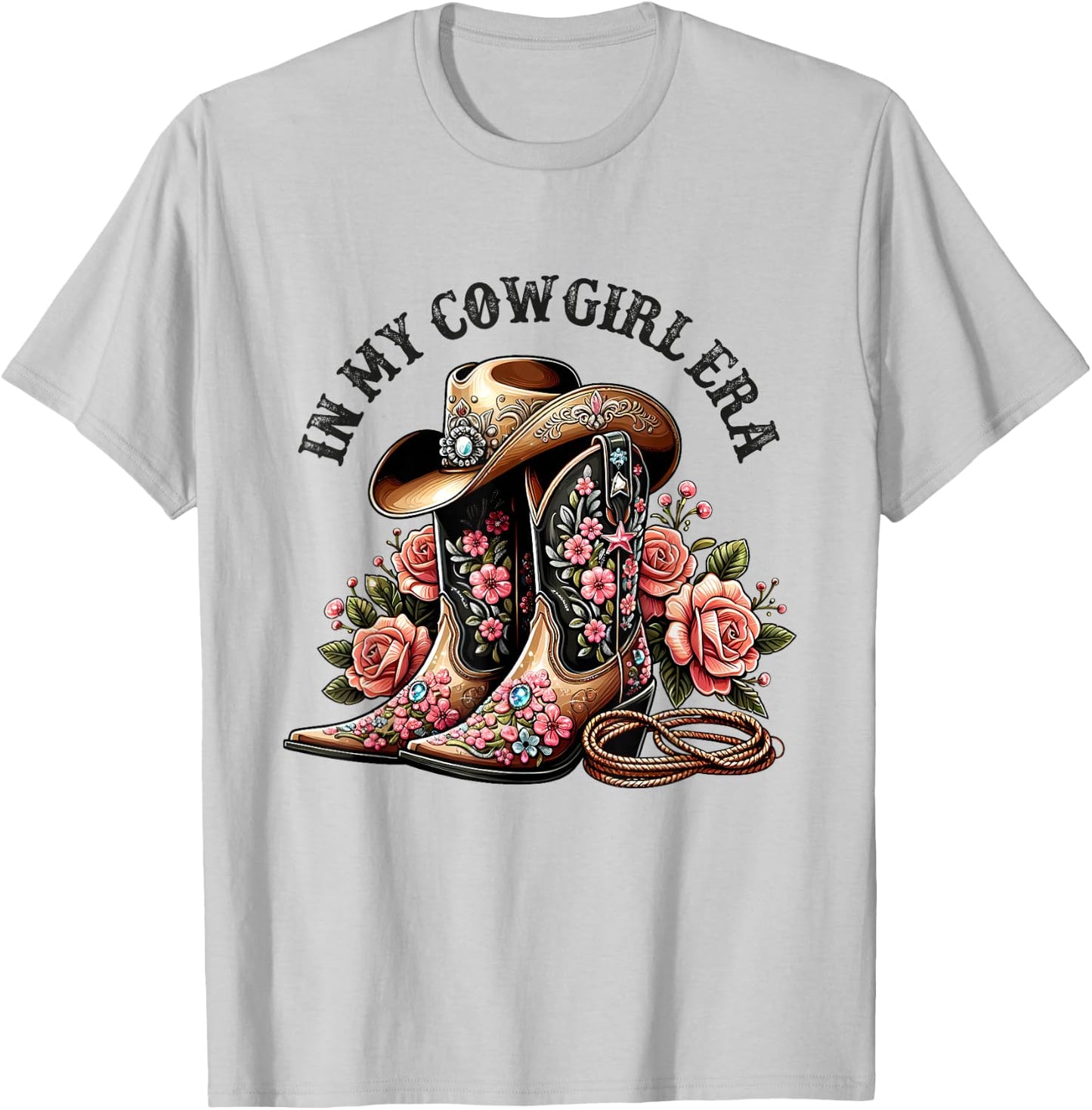 In My Cowgirl Era Cowboy Hat Woman Rodeo Kids Country Girls T-Shirt - T-Shirt | Ash