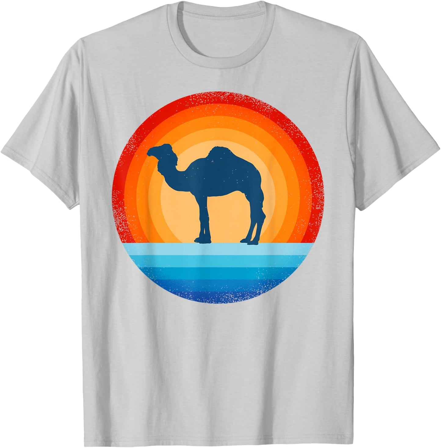 Camel Retro Vintage 60 70s Sunset Mammal Animal Men Women T-Shirt - T-Shirt | Ash