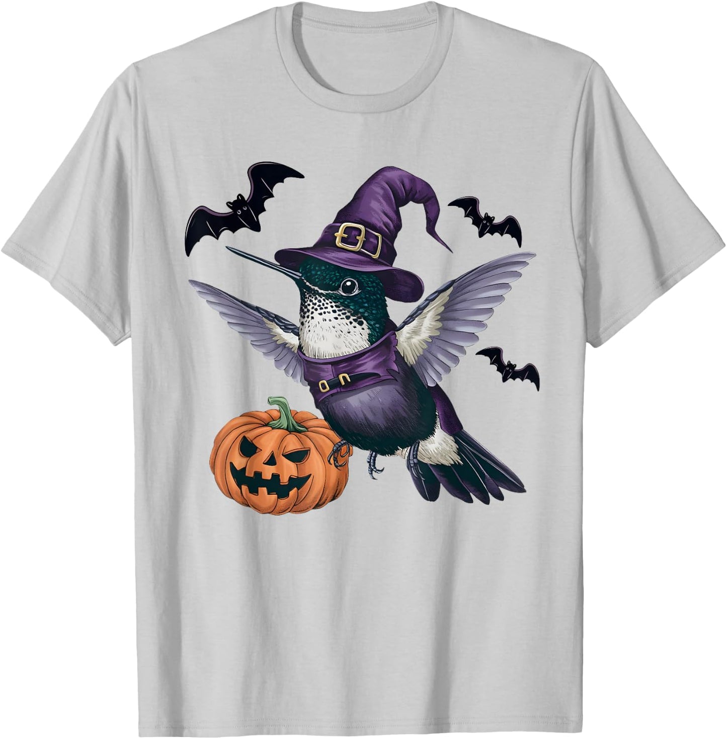 Hummingbird Halloween Costume Pumpkin Bat Witch T-Shirt - T-Shirt | Ash