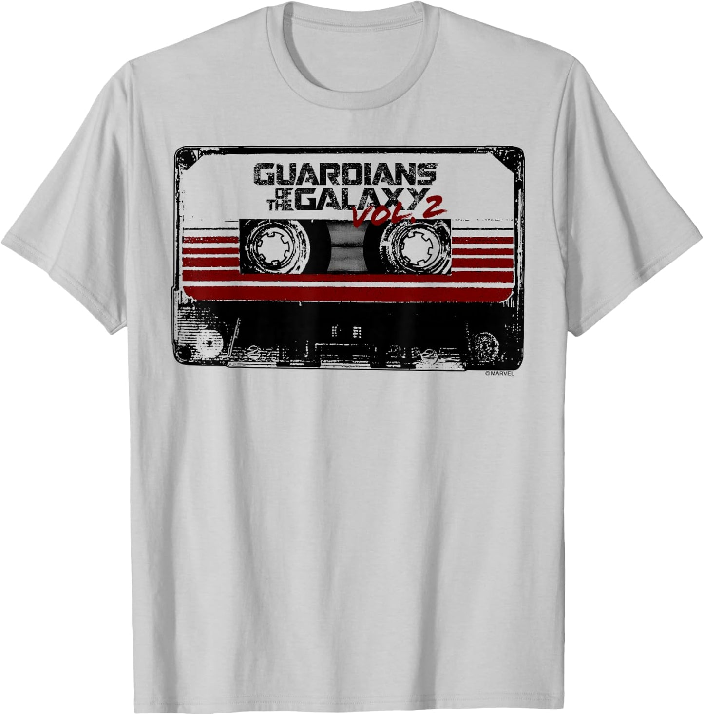 Marvel Guardians of The Galaxy Vol 2 Awesome Mix Tape Logo T-Shirt - T-Shirt | Ash