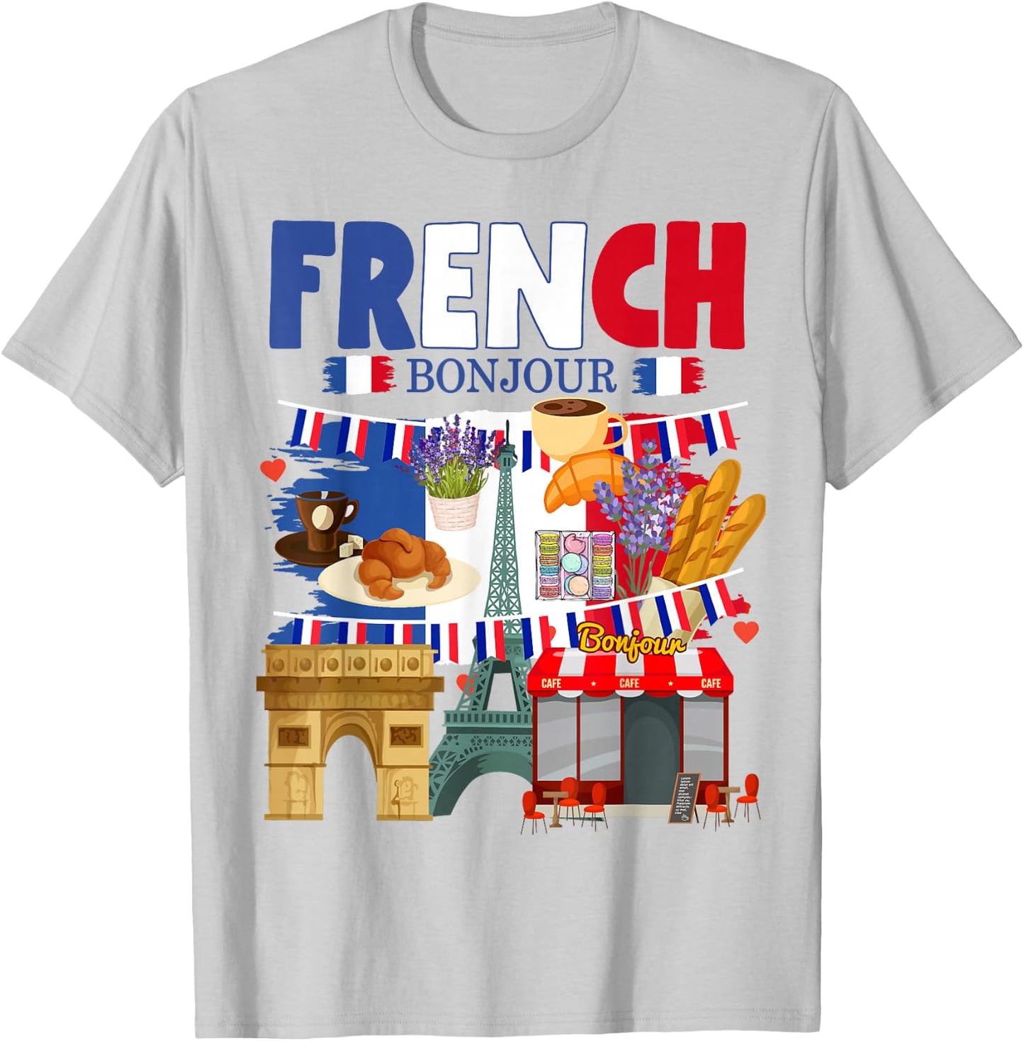 France Flag Outfit Idea For Kids French Flag & Lavender T-Shirt - T-Shirt | Ash