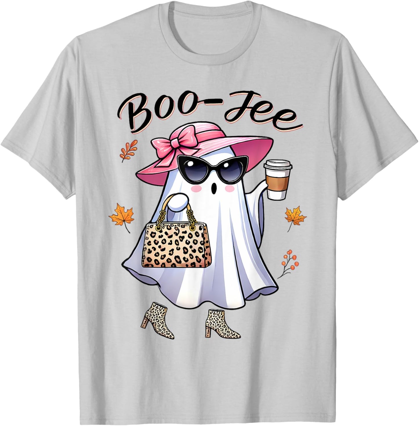 Cute Funny Boo-Jee Ghost Halloween Boujee Women Girls T-Shirt - T-Shirt | Ash