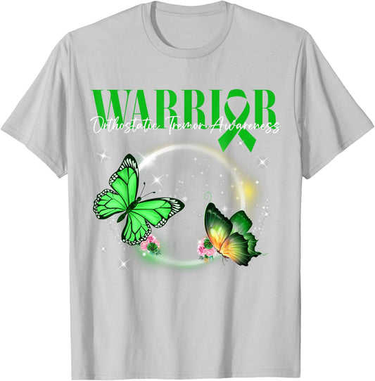 Orthostatic Tremor Awareness Warrior Survivor Butterflies T-Shirt - T-Shirt | Ash