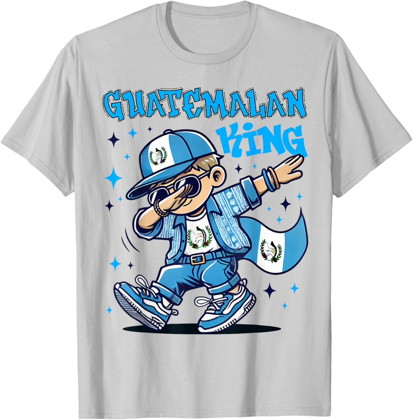 Guatemalan King dabbing Guatemala Flag Pride for Kids T-Shirt - T-Shirt | Ash