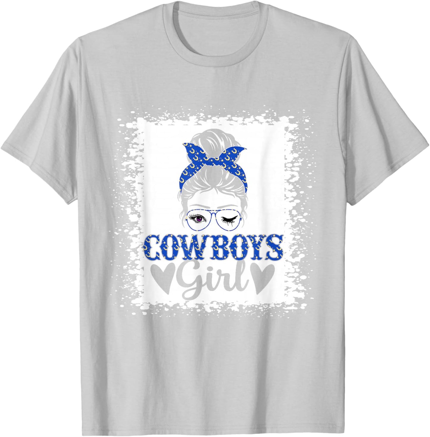 Messy Bun Cowboys Girl Sport Fan Men Women Girls Kids T-Shirt - T-Shirt | Ash