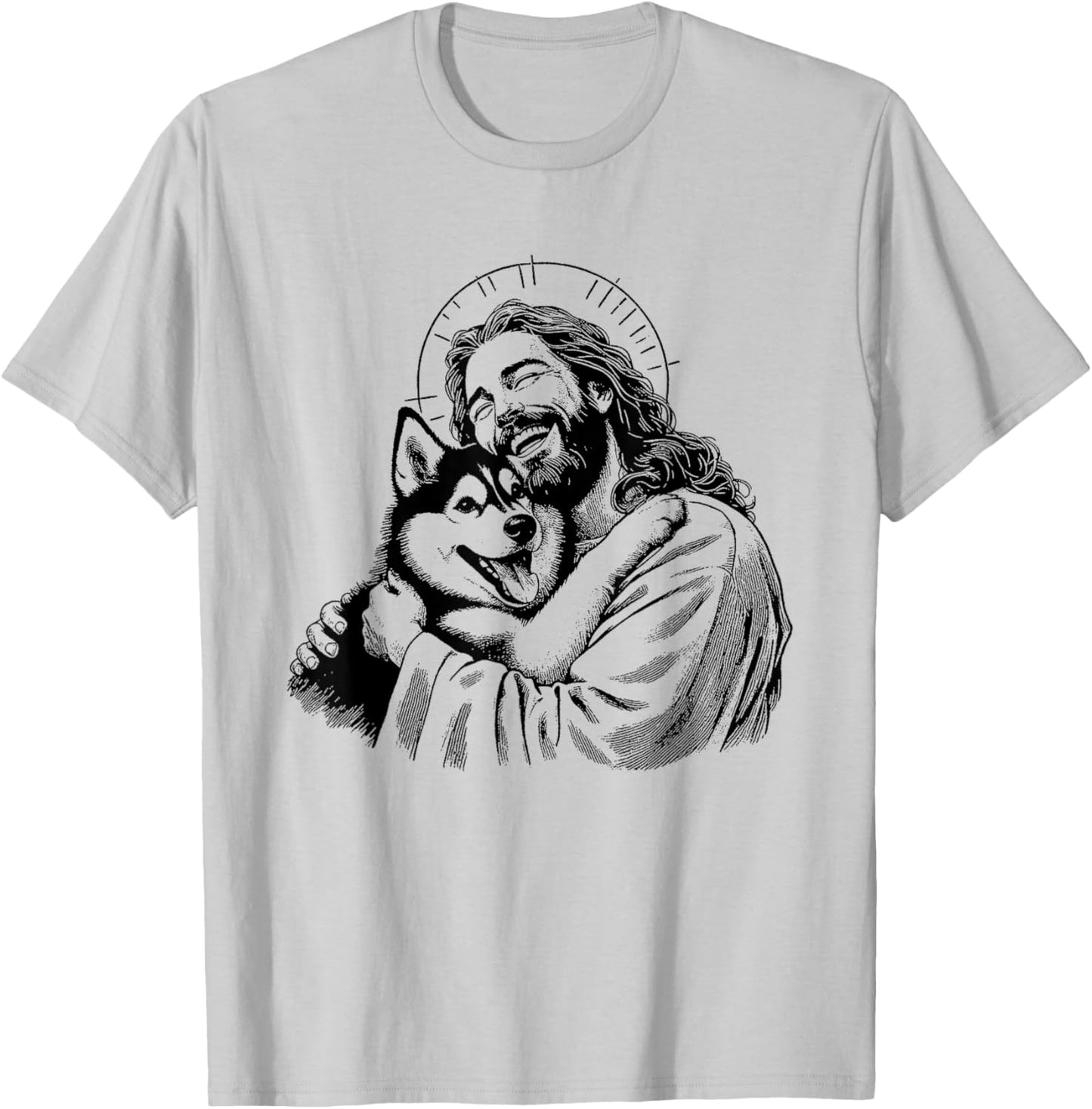 Jesus Siberian Husky - Funny Christian Religious Dog Lover Women Girls Kids T-Shirt - T-Shirt | Ash