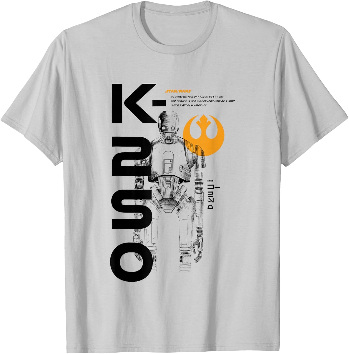 Star Wars Rogue One Iconic K-2SO Droid Retro Chest Poster V2 T-Shirt - T-Shirt | Ash