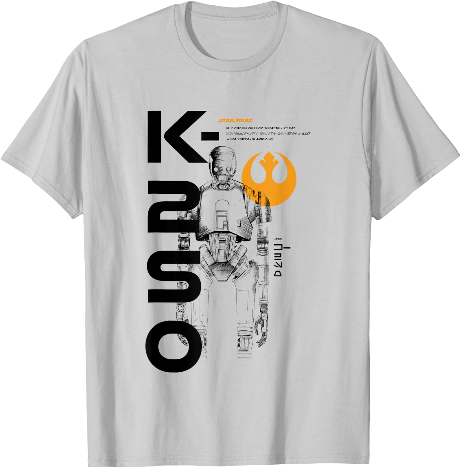 Star Wars Rogue One Iconic K-2SO Droid Retro Chest Poster V2 T-Shirt - T-Shirt | Ash